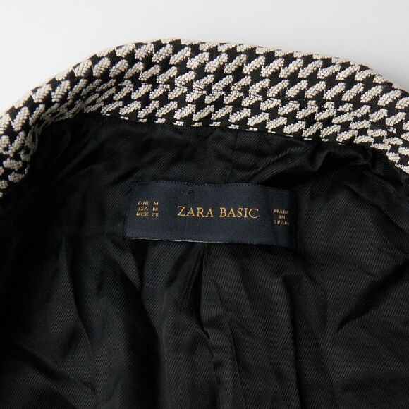 Zara Basic Blazer Women's M Structured Houndstooth Corpcore Workwear Minimalist - Picture 9 of 10